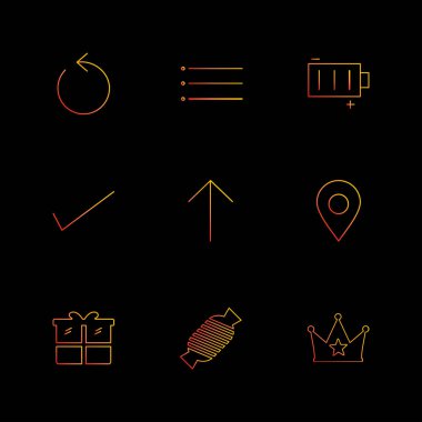 siyah arka plan üzerine minimalist düz app simgeleri