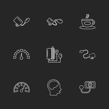 farklı minimalist düz vektör app simgeler siyah arka plan üzerine