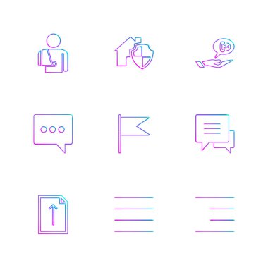 minimalist düz vektör app simgeleri beyaz arka plan üzerinde