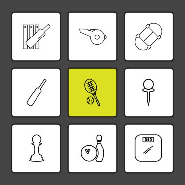 farklı minimalist düz vektör app simge kümesi