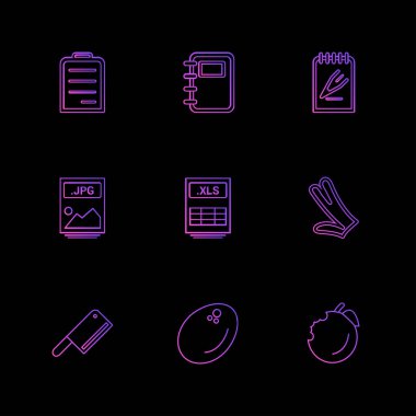 siyah arka plan üzerine minimalist düz app simgeleri