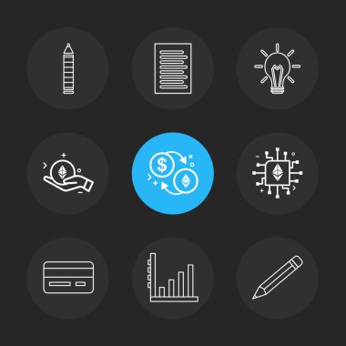 iş yaratıcı düz tasarım simgeler vektör koleksiyonu