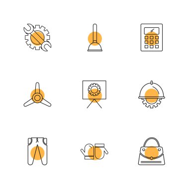 Beyaz arka plan üzerinde renkli minimalist düz vektör app simgeleri