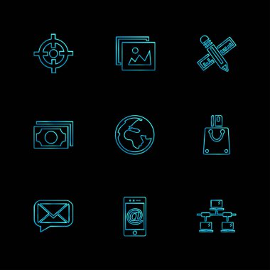 iş simgeleri kümesi, vektör illüstrasyonu 