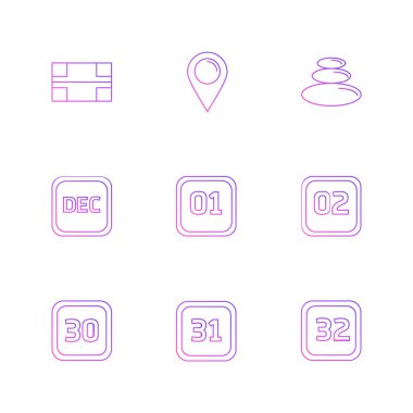 Beyaz arka plan üzerinde izole düz app simge kümesi