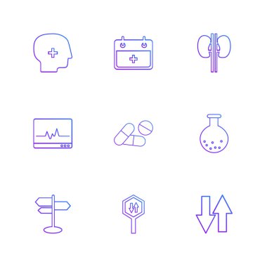 Beyaz arka plan üzerinde izole düz app simge kümesi