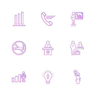 Beyaz arka plan üzerinde renkli minimalist düz vektör app simgeleri