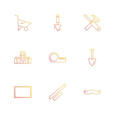 Minimalist düz app simgeler, vektör çizim dijital cihazlar için