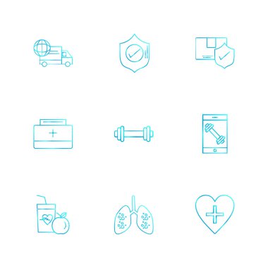 minimalist beyaz arka plan üzerinde izole farklı düz vektör app simge kümesi 