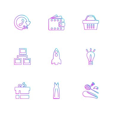 minimalist düz vektör app simgeleri beyaz arka plan üzerinde