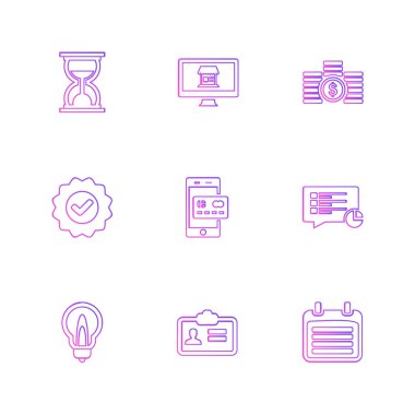 çeşitli yaratıcı en az düz beyaz arka plan, vektör çizim üzerinde simgeler