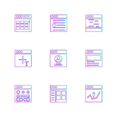 minimalist düz vektör app simgeleri 