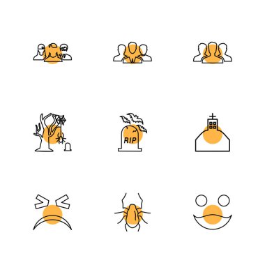 Beyaz arka plan üzerinde renkli minimalist düz vektör app simgeleri