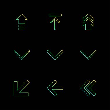 siyah arka plan, vektör çizim rastgele web simgeleri