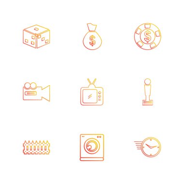 iş simgeleri kümesi, vektör illüstrasyonu 