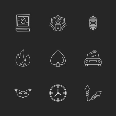 siyah arka plan üzerine minimalist düz app simgeleri