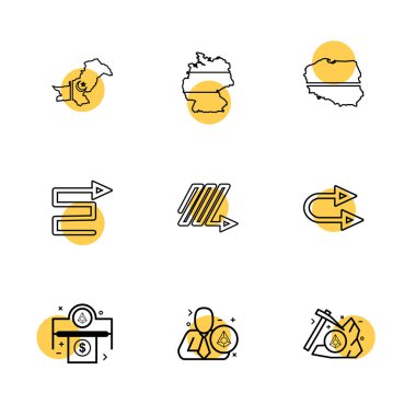 iş simgeleri kümesi, vektör illüstrasyonu 