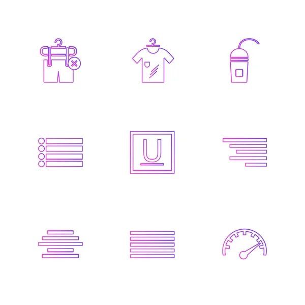 Iconos Aplicación Plana Minimalista Sobre Fondo Blanco — Vector de stock