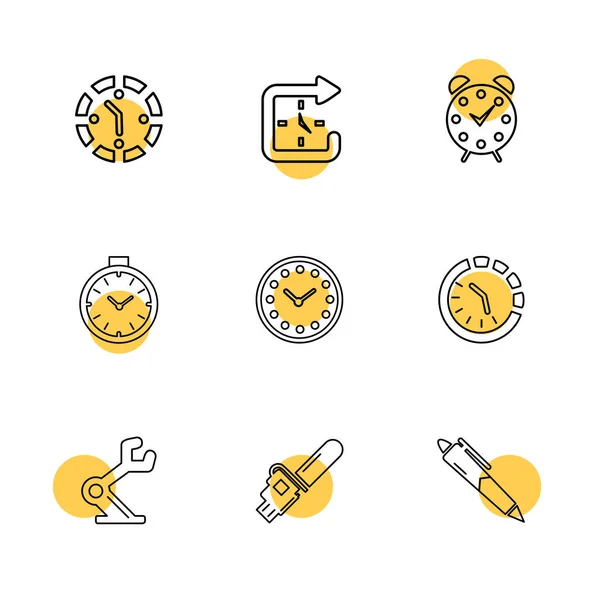 Iconos Aplicaciones Planas Minimalistas Aislados Sobre Fondo Blanco — Vector de stock