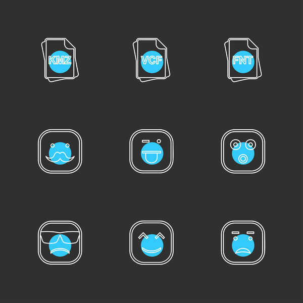 minimalistic flat app icons on black background