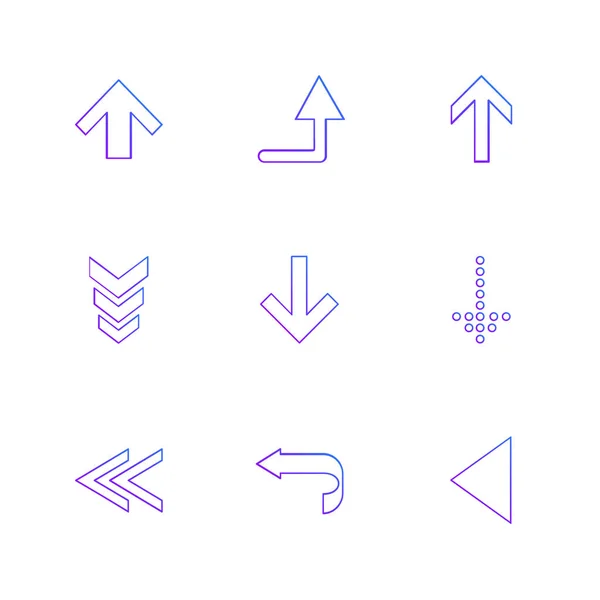 Vektor Sammlung Von Pfeilen Kreative Flache Design Icons — Stockvektor