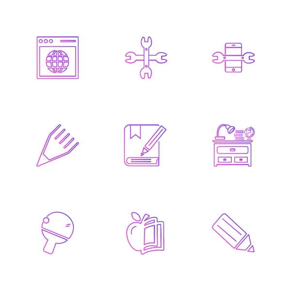 Vector Illustration Icons Set Icons White Background — Stock Vector