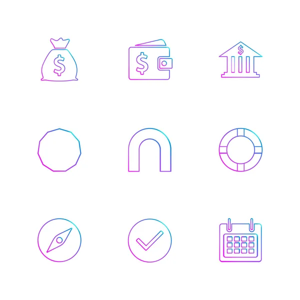 Minimal Random Web Icons Vector Illustration — Stock Vector