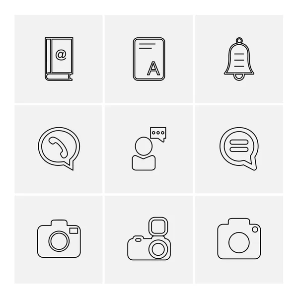 Iconos Aplicaciones Planas Minimalistas Ilustración Vectorial Para Dispositivos Digitales — Archivo Imágenes Vectoriales