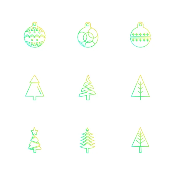 Iconos Web Navidad Ilustración Vectores — Vector de stock