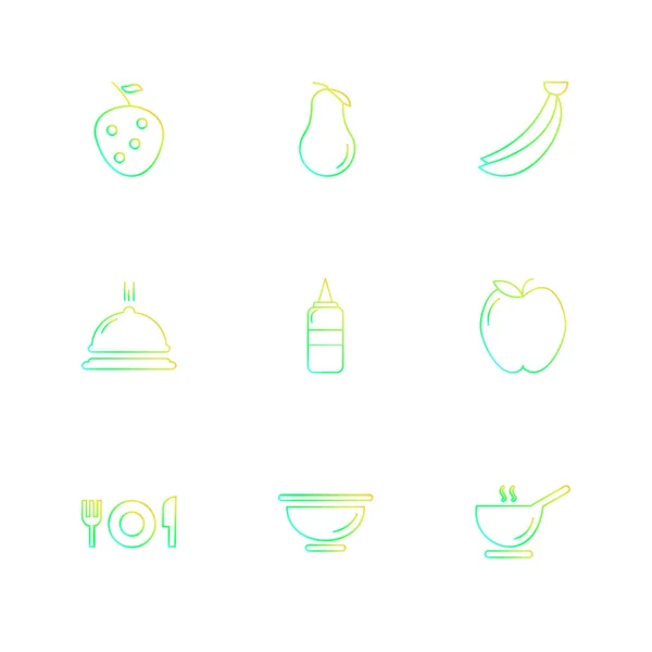 Iconos Aplicación Plana Minimalista Color Sobre Fondo Blanco — Vector de stock