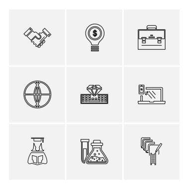 beyaz zemin üzerine minimalist düz app simgeleri