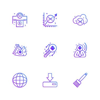 minimalist düz vektör app simgeleri beyaz arka plan üzerinde