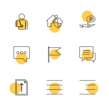 Beyaz arka plan üzerinde izole minimalist düz app simgeleri