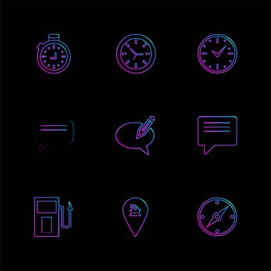 Minimalist düz app simgeler, vektör çizim dijital cihazlar için
