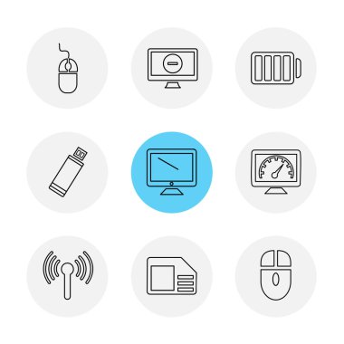 minimalist düz vektör app simgeleri 