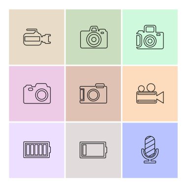 Beyaz arka plan üzerinde izole düz app simge kümesi