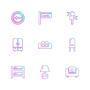 Beyaz arka plan, vektör çizim üzerinde farklı simgeler