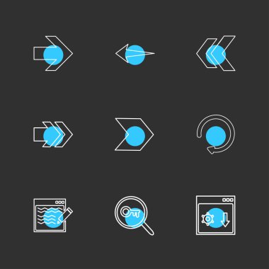 siyah arka plan üzerine minimalist düz app simgeleri