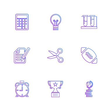 Beyaz arka plan üzerinde renkli minimalist düz vektör app simgeleri