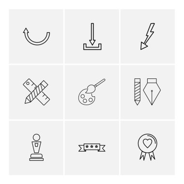 gri arka plan üzerinde izole minimalist düz app simgeleri