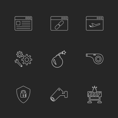 siyah arka plan üzerine minimalist düz app simgeleri