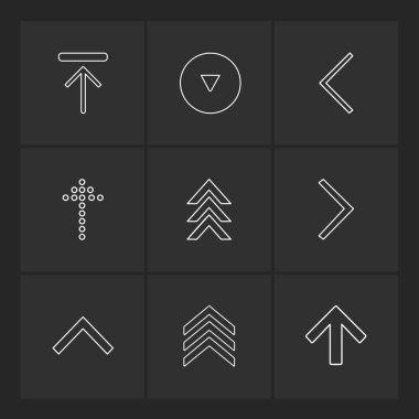 farklı minimalist düz vektör app simgeler siyah arka plan üzerine