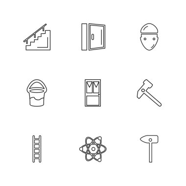 Beyaz arka plan üzerinde renkli minimalist düz vektör app simgeleri