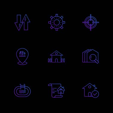 siyah arka plan, vektör çizim grafik web simgeleri