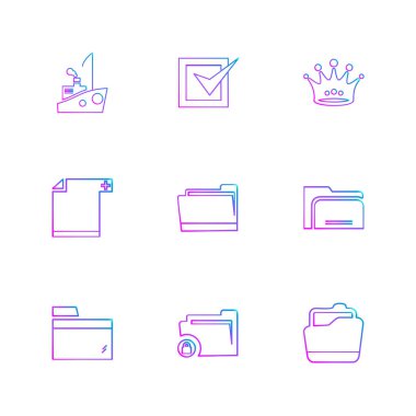 Beyaz arka plan üzerinde izole minimalist düz app simgeleri