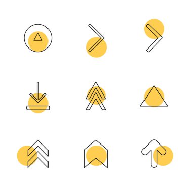 oklar yön işaretçiler yaratıcı simgeler ayarla, düz özel koleksiyon vektör