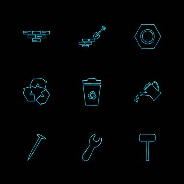 siyah arka plan üzerine minimalist düz app simgeleri