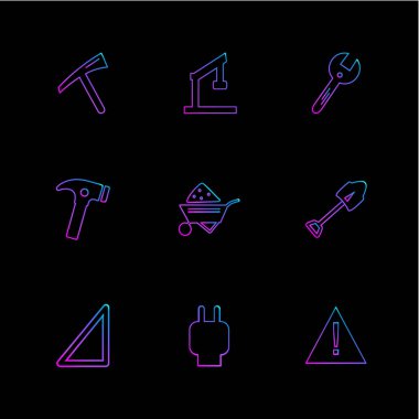 siyah arka plan üzerine minimalist düz app simgeleri