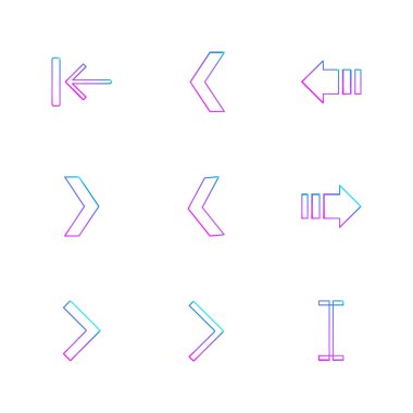 Beyaz arka plan üzerinde farklı minimalist düz vektör app simgeleri