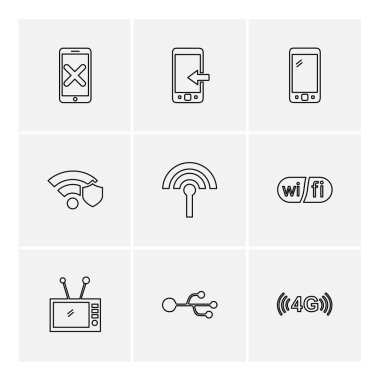 Farklı minimalist düz vektör app simgeleri